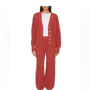 Free People  Hailee cardigan waffle two piece set in Canyon sunset so small